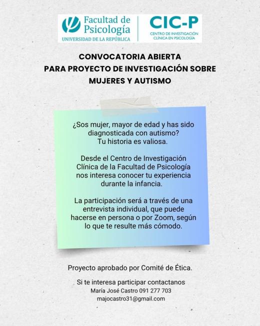 Convocatoria abierta para proyectos de investigación sobre mujeres y autismo